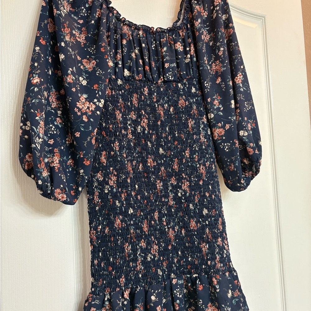 T.J.Maxx Floral Navy Midi Dress